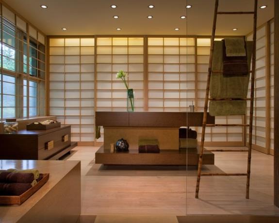 πετσέτα σκάλα ξύλινα έπιπλα δωματίου βιώσιμο σχέδιο μπαμπού σε ιαπωνικό στιλ
