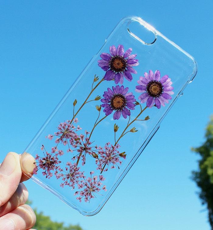 κινητό τηλέφωνο κάλυμμα λουλούδια καλοκαιρινά άνθη μοβ herbaria