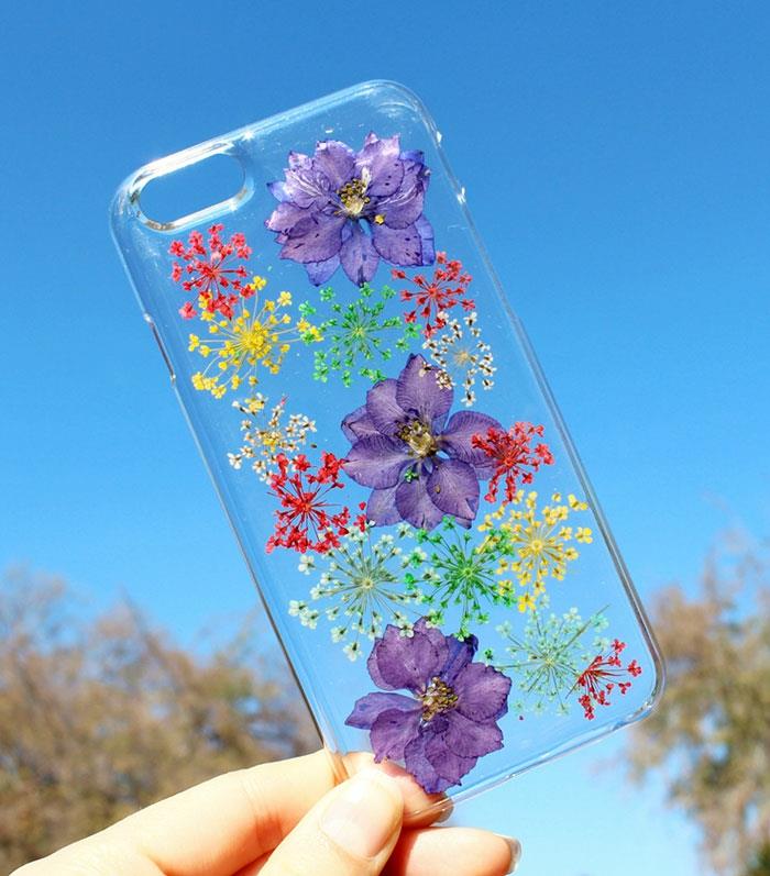 κινητό τηλέφωνο κάλυμμα herbaria μοβ λουλούδια καλοκαιρινά λουλούδια
