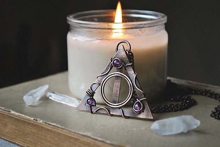 κολιέ harry potter κοσμήματα θανατηφόρα hallows κρεμαστό τρίγωνο