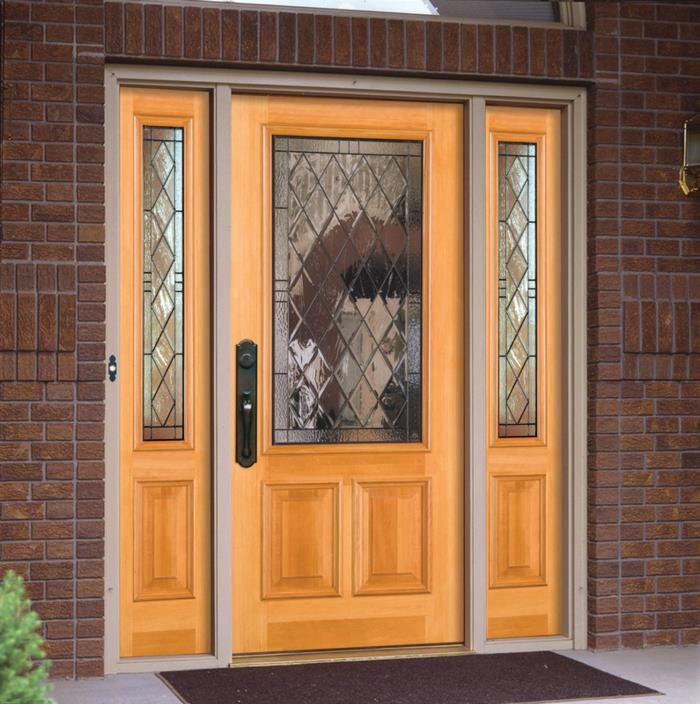 ξύλινη μπροστινή πόρτα φτιάξτε τη δική σας μπροστινή πόρτα από ανοιχτό ξύλο καρυδιά χαραγμένο γυαλί