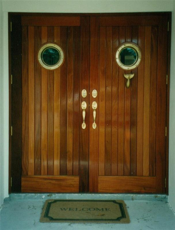 ξύλινη μπροστινή πόρτα φτιάξτε τη δική σας μπροστινή πόρτα από ελαφρύ ξύλο καρυδιάς ρετρό