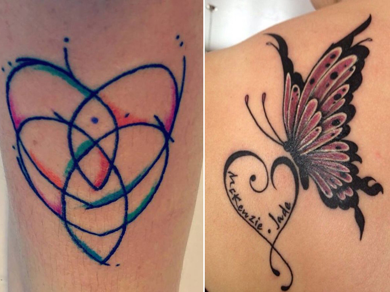 Širdies tatuiruotės dizainas