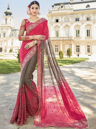 Şifon Ağır İş Saree