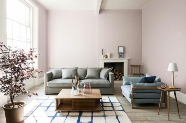φωτεινό ροζ τοίχο χρώματα ιδέες σαλόνι
