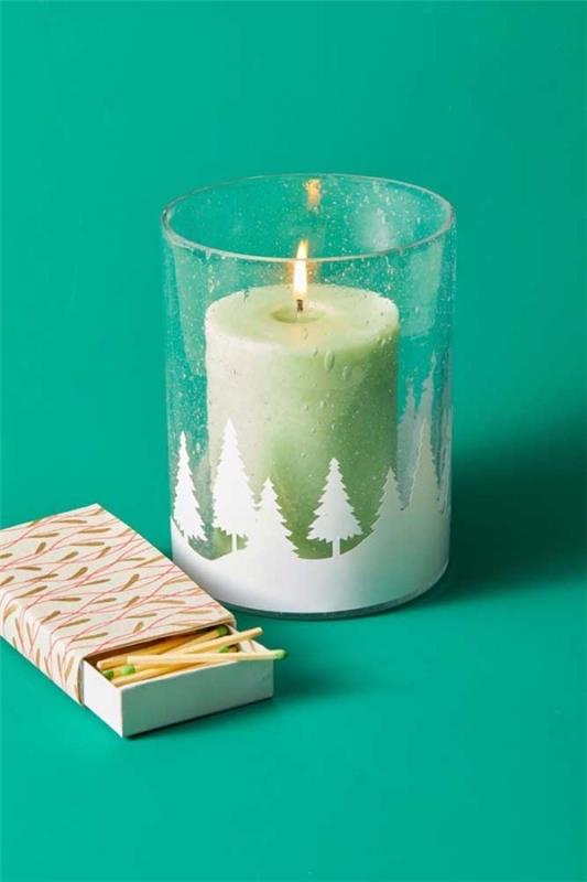 ανοιχτό πράσινο κουβέρτα για τα τραπέζια κεριά Χριστούγεννα