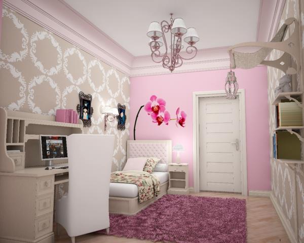 ανοιχτό ροζ σκούρο ροζ χρώμα τοίχου παστέλ χρώματα έμφαση κορίτσια σχέδιο χρώματος δωματίου