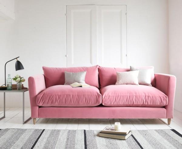 ανοιχτό ροζ καναπέ μοντέρνα χρώματα