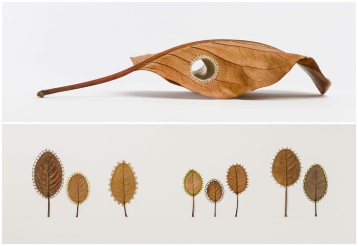 φθινοπωρινές ιδέες χειροτεχνίας με φύλλα έργα της Susanne Bauer