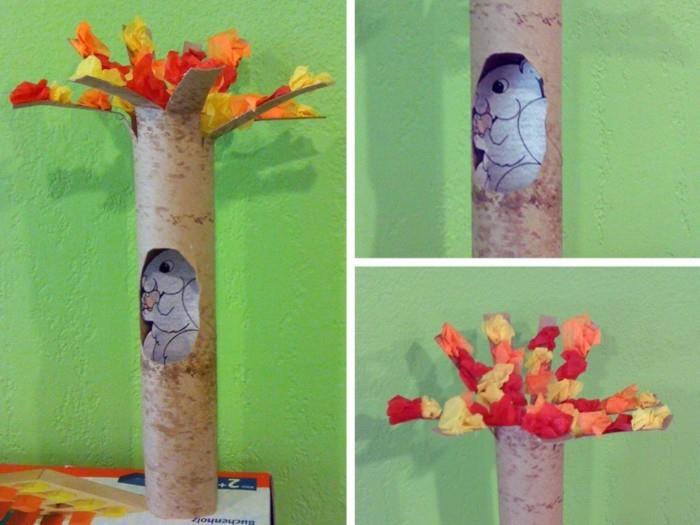 χειροτεχνίες φθινοπώρου με παιδιά φτιάξτε φθινοπωρινές διακοσμήσεις μόνοι σας χειροτεχνίες με ρολά χαρτιού τουαλέτας eichhoernchen