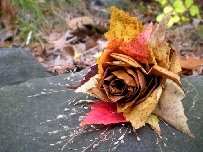 φύλλα φθινοπώρου ιδέες χειροτεχνίας diy διακόσμηση τριαντάφυλλο