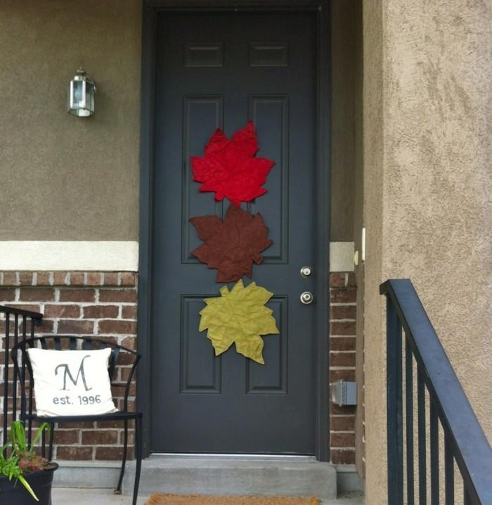 φύλλα φθινοπώρου ιδέες χειροτεχνίας διακόσμηση διακόσμηση πόρτας