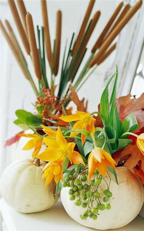 Herbstdeko κάνε τον εαυτό σου σφραγίδα φτιάξε τον εαυτό σου αποτύπωμα βάζο με λουλούδια