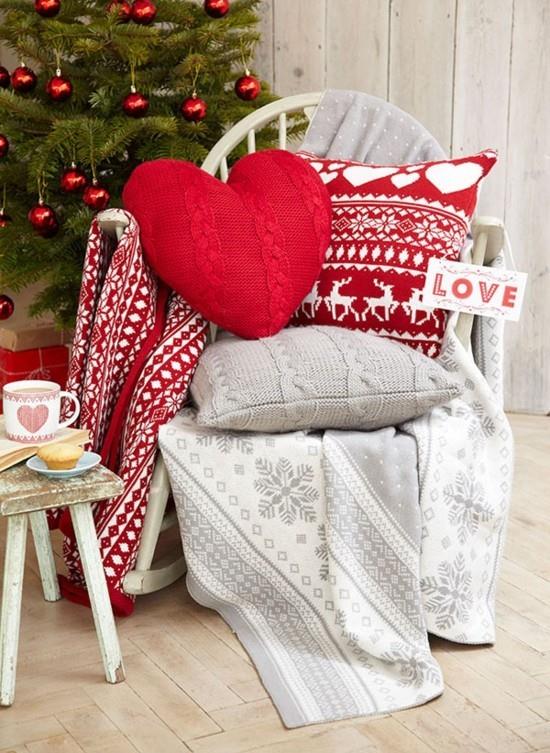 βελονάκι διακόσμηση μαξιλάρι σκανδιναβική χριστουγεννιάτικη διακόσμηση
