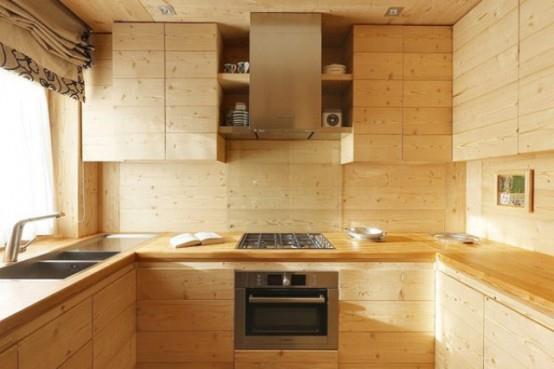 ξύλινο εσωτερικό σπίτι φυσικό ξύλινο εξοπλισμό κουζίνας