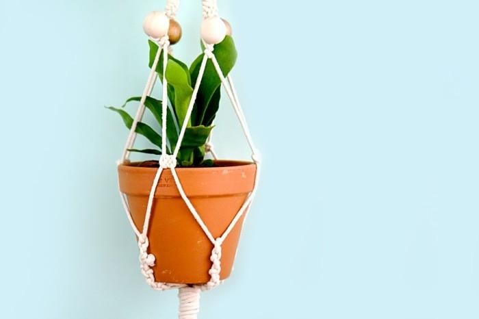 κρεμαστό καλάθι από macrame diy διακόσμηση εσωτερικά και εξωτερικά