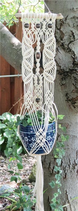 κρεμαστό καλάθι macrame για εξωτερικούς χώρους