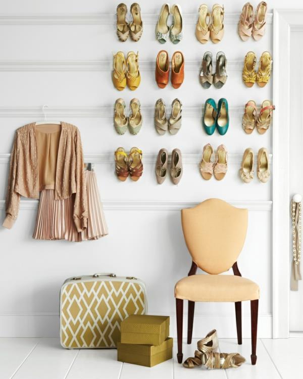 κρεμαστός τοίχος vintage μοντέρνος διάδρομος ραφιών παπουτσιών