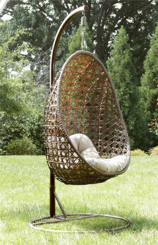 κρεμαστή καρέκλα πλαίσιο κήπου μοντέρνες ιδέες σχεδιασμού κήπου