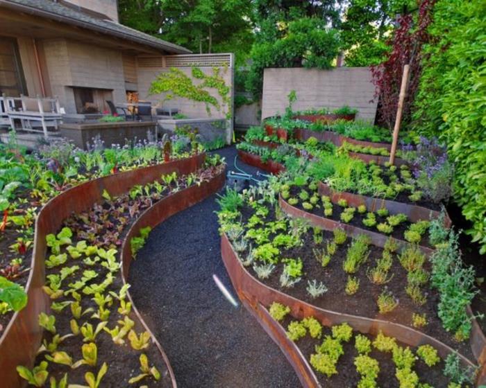 χτίστε υπερυψωμένα κρεβάτια φύτευση ιδέες κήπου diy ιδέες ξύλο μπροστινή αυλή μονοπάτι λουλούδι κρεβάτι