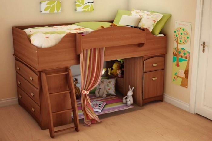 κρεβάτι σοφίτας με ιδέες διακόσμησης παιδικού σταθμού ντουλαπιών