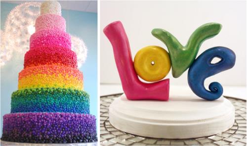 ιδέες για τούρτα σχεδιασμού γάμου ουράνιο τόξο