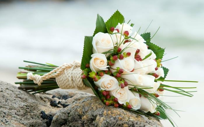 γαμήλια παραλία λευκό τριαντάφυλλο σχοινί