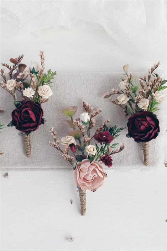 γάμος καρφίτσες τριαντάφυλλα αποξηραμένα λουλούδια φθινοπωρινός γάμος