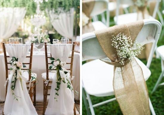 Φτιάξτε διακοσμήσεις γάμου μόνοι σας λουλούδια μαζεύοντας υφασμάτινη διακόσμηση καρέκλας