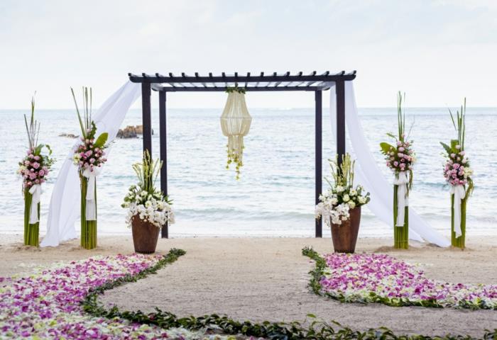 τάσεις διακόσμησης γάμου διάταξη λουλουδιών παραλίας