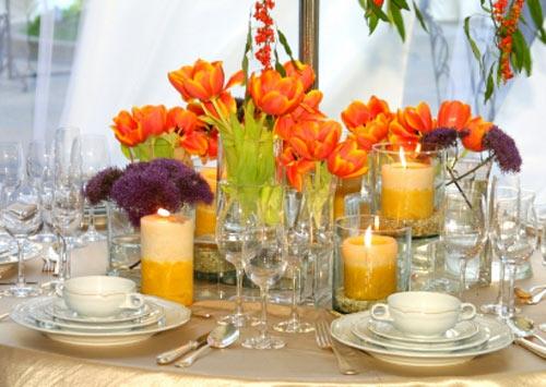 ιδέες διακόσμησης γάμου με πορτοκαλιές τουλίπες