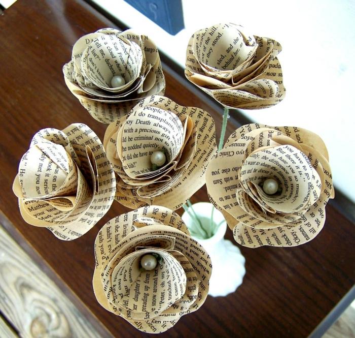 γαμήλιες ιδέες ανακύκλωση χαρτιού λουλούδια παλιές εφημερίδες diy ιδέες ιδέες χειροτεχνίας crafthubs