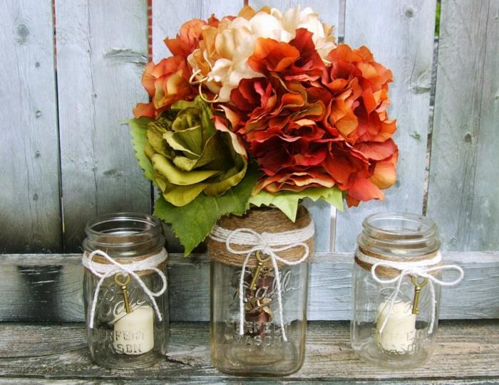 ανακύκλωση ανακυκλώνοντας diy ιδέες μασονόβια jute παλιά κλειδιά ντεκόρ γάμου