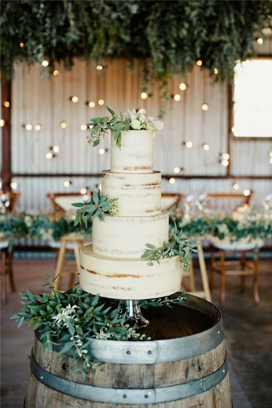 γαμήλια τούρτα εικόνες κέικ πολλαπλών επιπέδων με πράσινη διακόσμηση