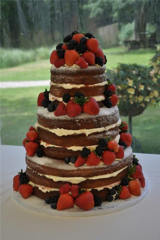 γαμήλια τούρτα εικόνες απλό κέικ με φράουλες