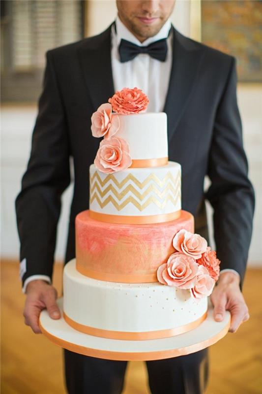 γαμήλια τούρτα εικόνες τούρτα σε αποχρώσεις του πορτοκαλιού