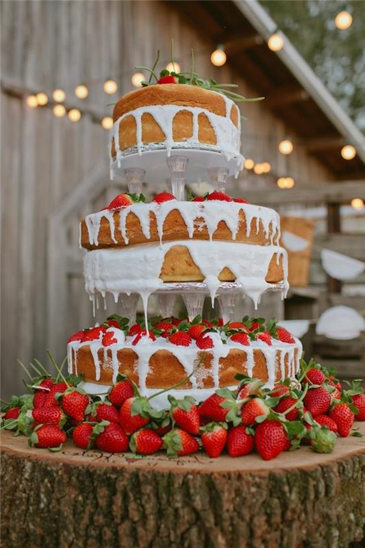 γαμήλια τούρτα εικόνες όμορφο κέικ πολλαπλών επιπέδων με φράουλες