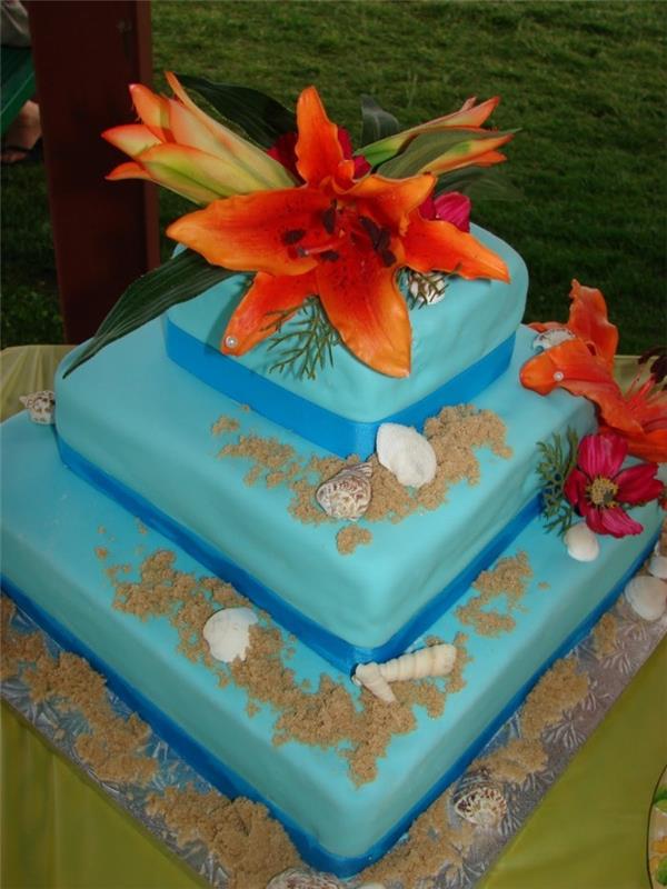 γαμήλιες τούρτες μπλε γαμήλια τούρτα με λουλούδια
