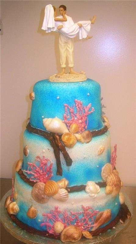 γαμήλιες τούρτες στο χρωματιστό νερό του υπόκοσμου