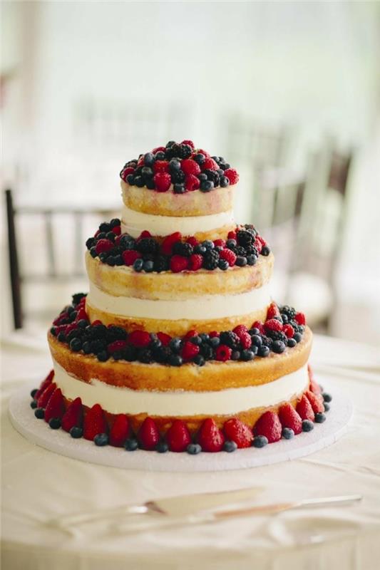 τούρτες γάμου κέικ φρούτων για το καλοκαιρινό γάμο