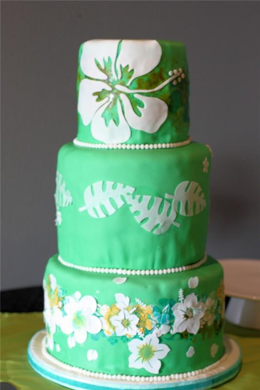 γαμήλιες τούρτες πράσινο κέικ χαβάη