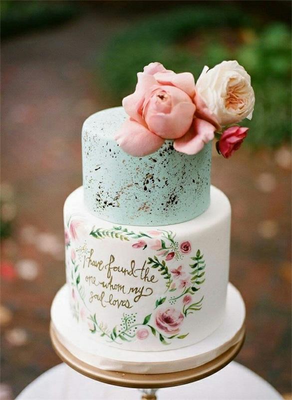 γαμήλιες τούρτες σε δύο vintage χρώματα