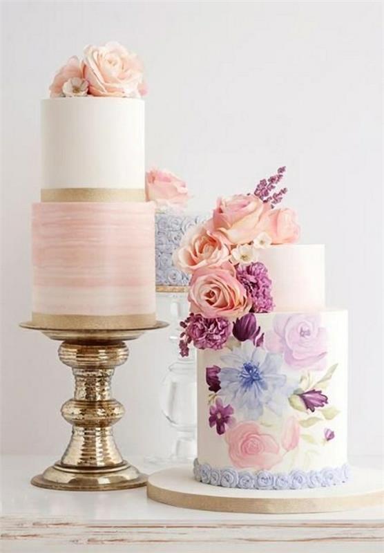 γαμήλιες τούρτες με ροζ κομψότητα