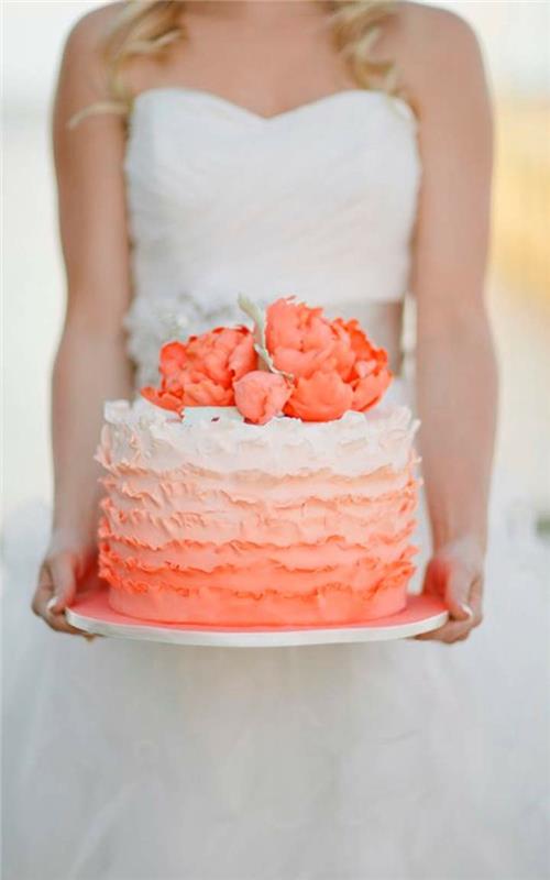 γαμήλιες τούρτες ombre γαμήλια τούρτα σε πορτοκαλί