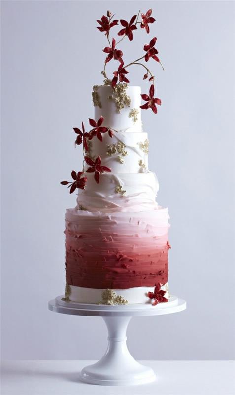γαμήλιες τούρτες ροζ και μοβ χρώματα