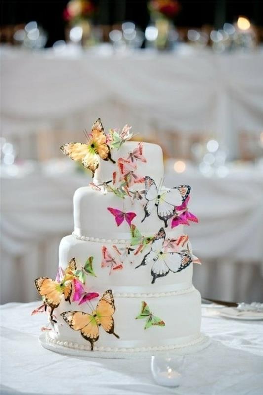 γαμήλιες τούρτες καλοκαιρινή τούρτα με πεταλούδες