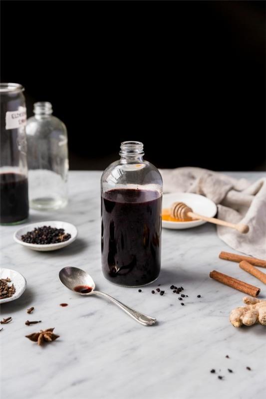 Ο χυμός Elderberry κάνει το σιρόπι υγιές