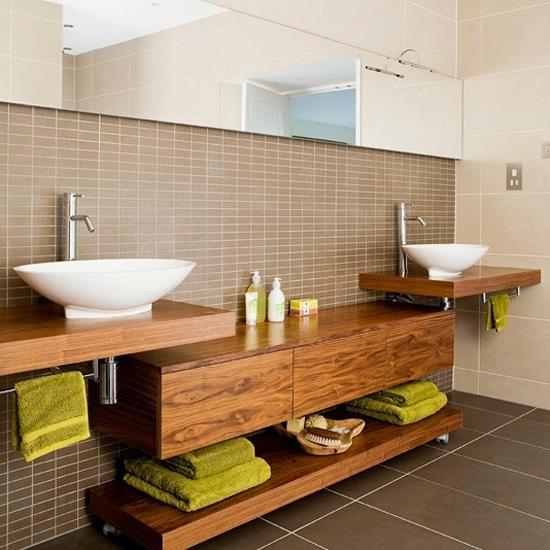ξύλινη αποθήκη μπάνιου αποθηκευτικός χώρος πετσέτες μπάνιου