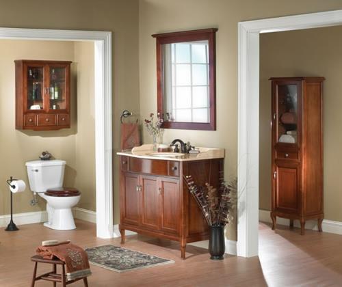 ξύλινο δάπεδο ντουλάπι πλυσίματος ξύλινο τοίχο καθρέφτη ψάθινη τουαλέτα