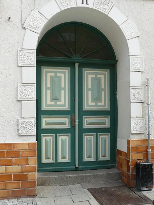 ξύλινο πράσινο λευκό μπλε συνδυασμένο κλασικό σχέδιο μπροστινής πόρτας